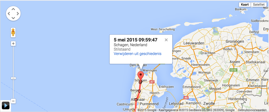 Google Location History for Bevrijdingsdag 2015
